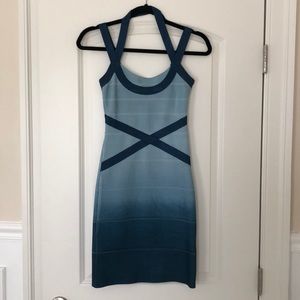 Stretta Blue Ombré Bandage Dress